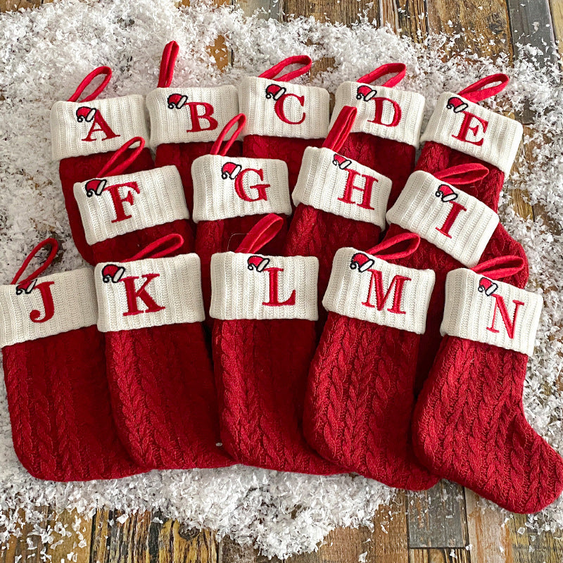 Weihnachts Buchstaben strickstrumpf