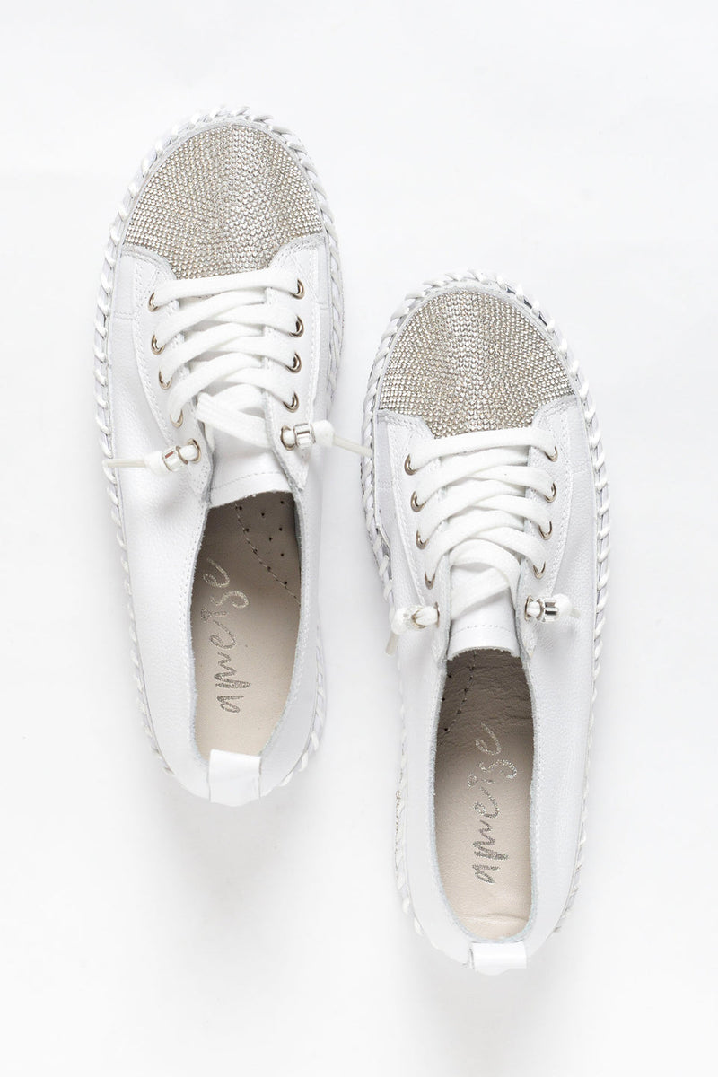 SNEAKERS AUS DIAMOND SILVER LEDER